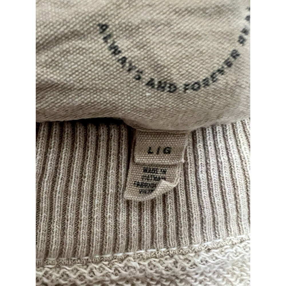 Aerie Big Chill Crew Sweatshirt Women's Large Tan Khaki Fleece Oversized Comfy - Picture 5 of 8